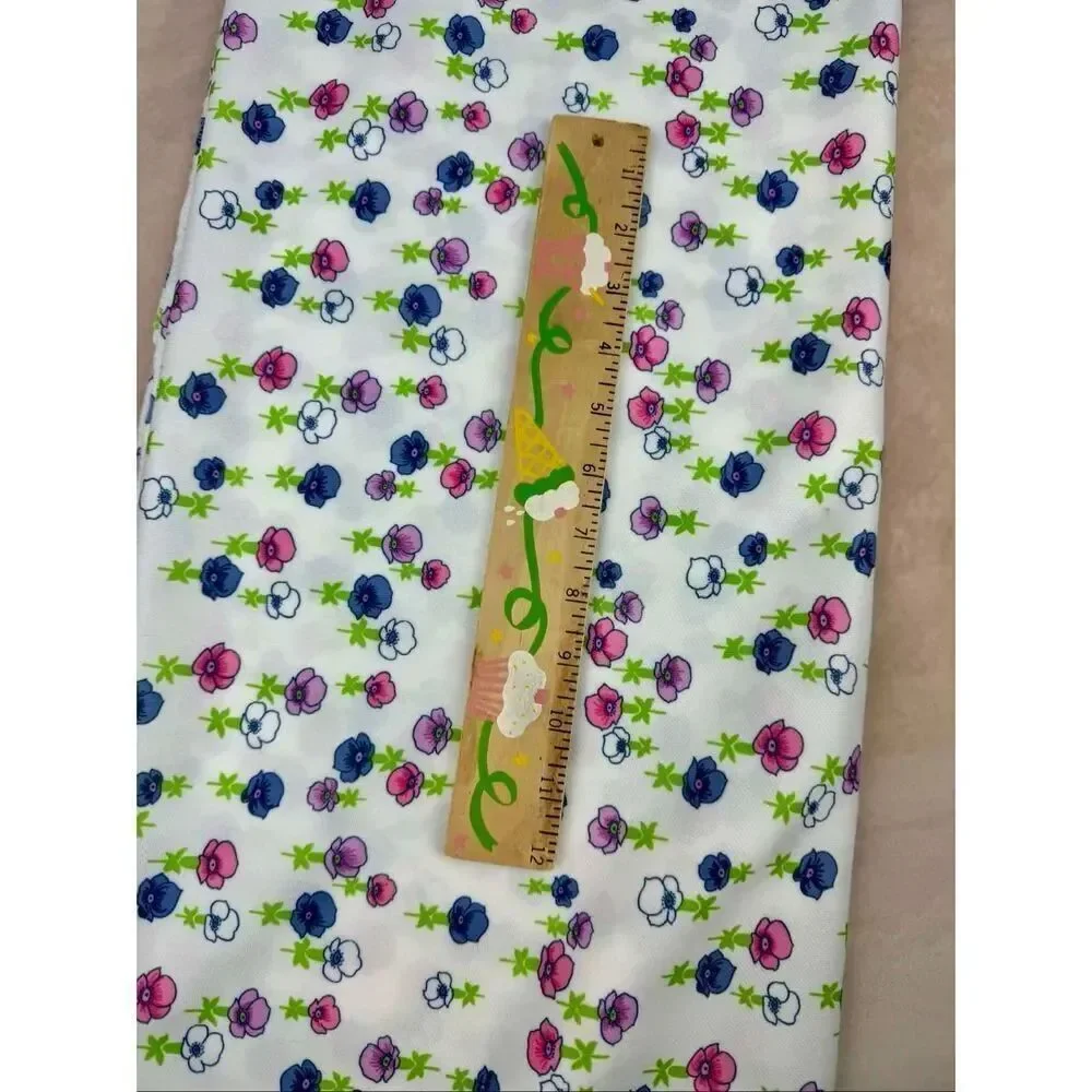 Vintage 1970s Fabric Flower Power 44x60” Mod MCM Groovy
